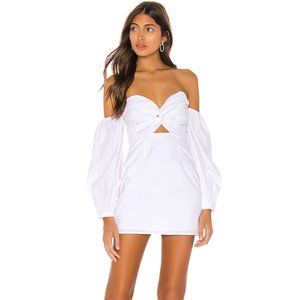 superdown Flynn Ruched Sleeve Dress in White NWT